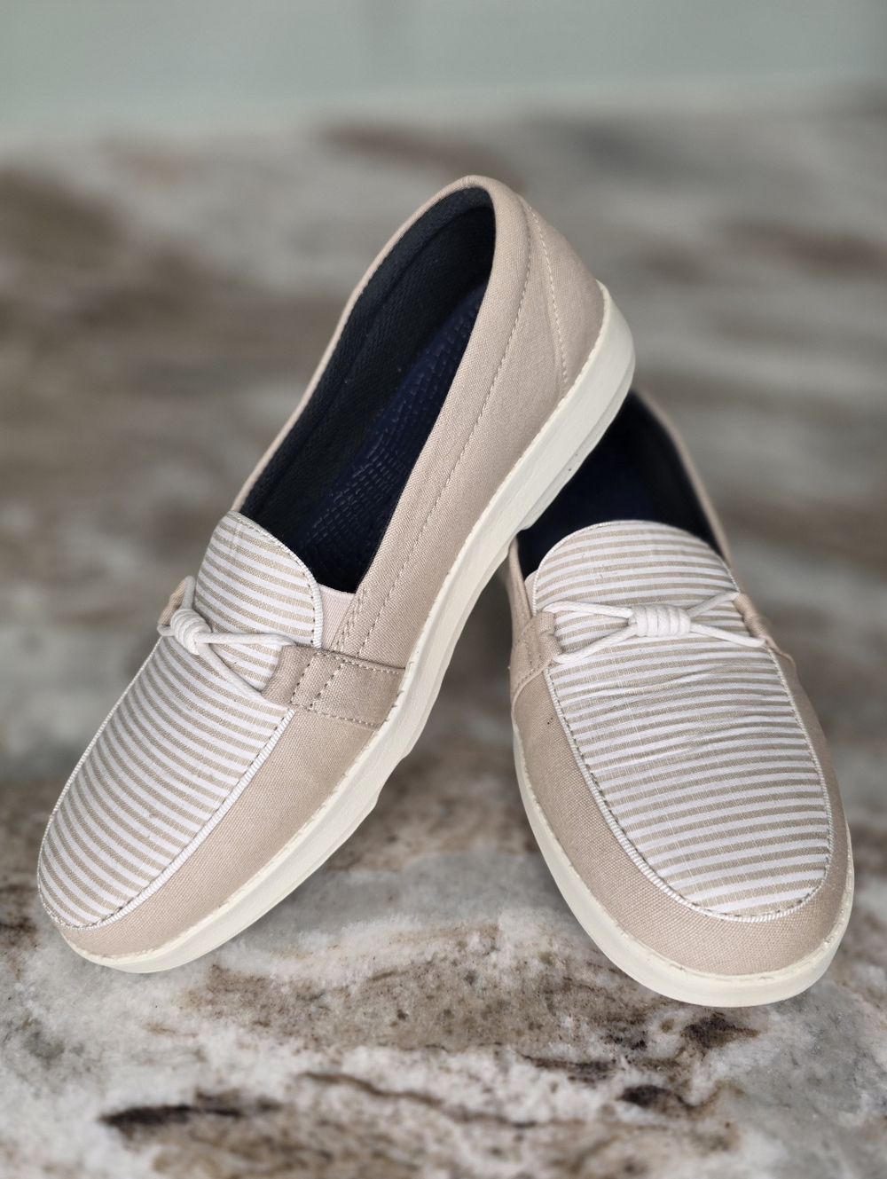 Women's Island Surf FOM Gia Slip-on Loafer Sneaker Size 9 Taupe Stripe
